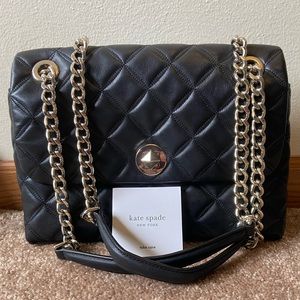 Kate Spade Natalia Medium Flap Shoulder Bag Black